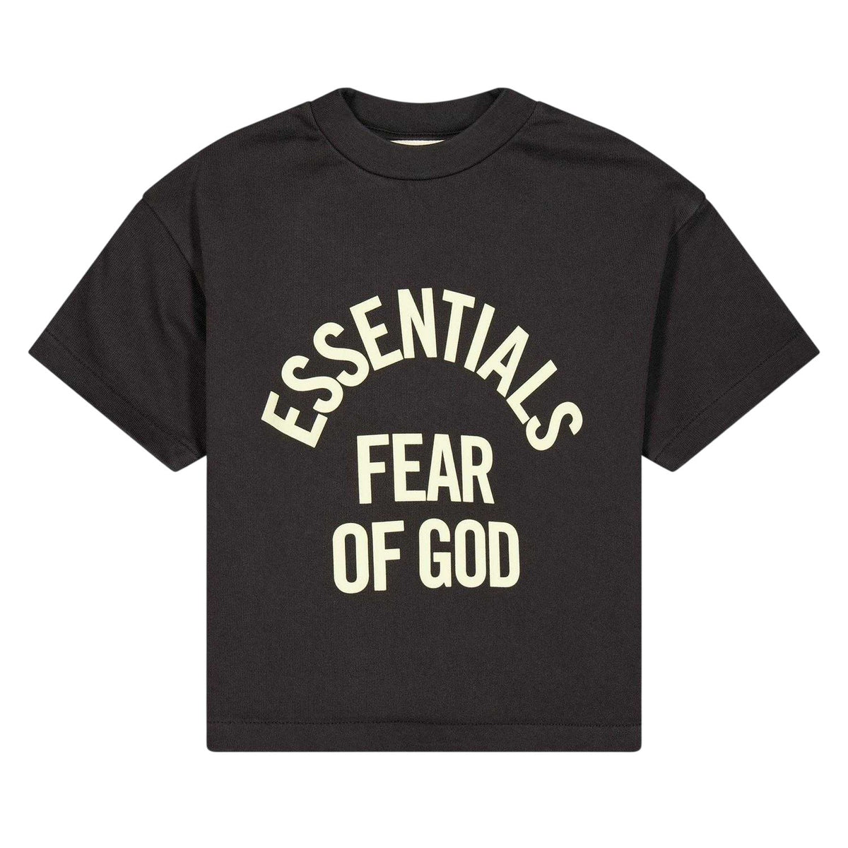 Faded Black - Front - Fear Of God Essentials Childrens-Kids Chest Logo Regular T-Shirt