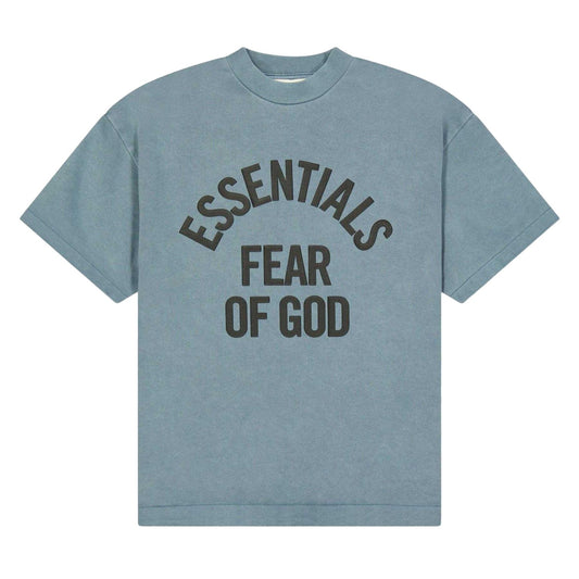Coastal Blue - Front - Fear Of God Essentials Childrens-Kids Chest Logo Regular T-Shirt