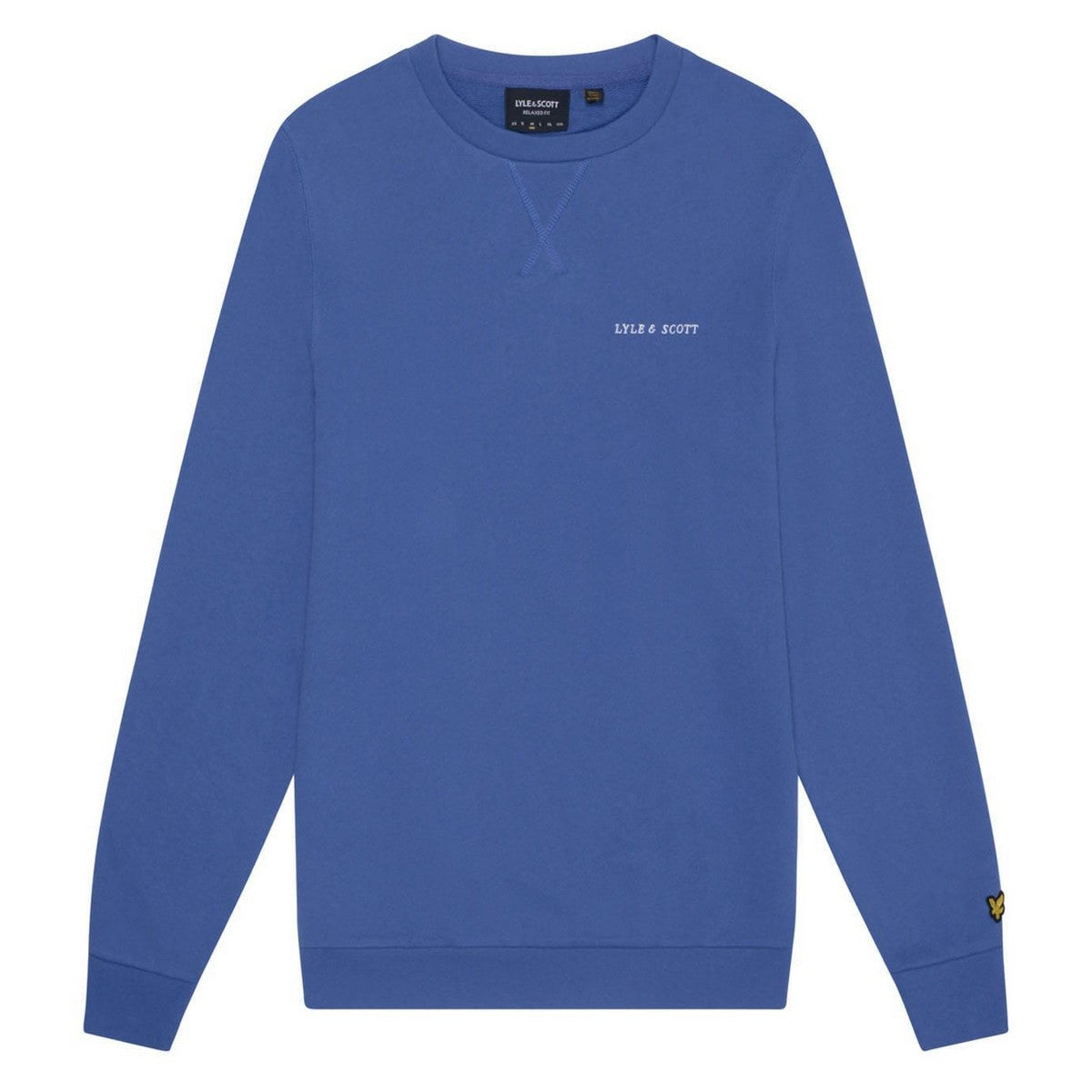 Blue - Front - Lyle & Scott Mens Embroidered Loopback Crew Neck Sweatshirt