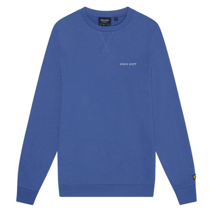 Blue - Front - Lyle & Scott Mens Embroidered Loopback Crew Neck Sweatshirt