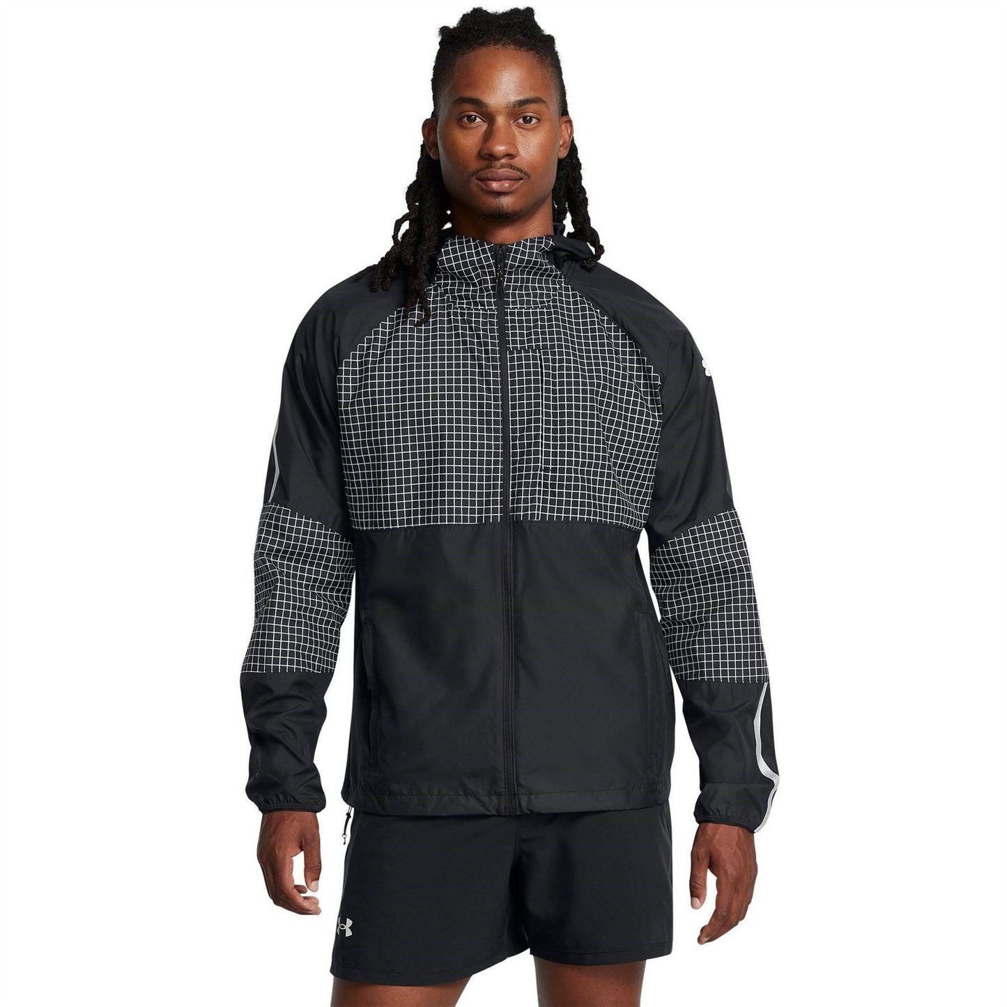 Black - Side - Under Armour Mens Launch Elite Jacket