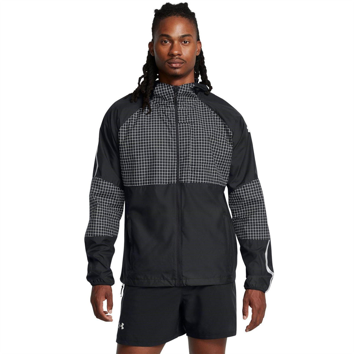 Black - Side - Under Armour Mens Launch Elite Jacket
