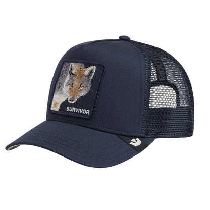Navy - Side - Goorin Bros Mens Survivor Embroidered Patch Trucker Cap