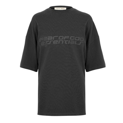 Vintage Black - Front - Fear Of God Essentials Mens Oversized T-Shirt