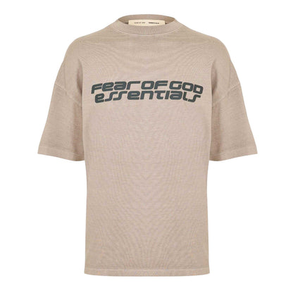 Smoke Grey - Front - Fear Of God Essentials Mens Oversized T-Shirt