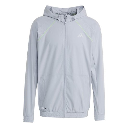 Silver - Front - Adidas Mens Tech Raglan Track Top