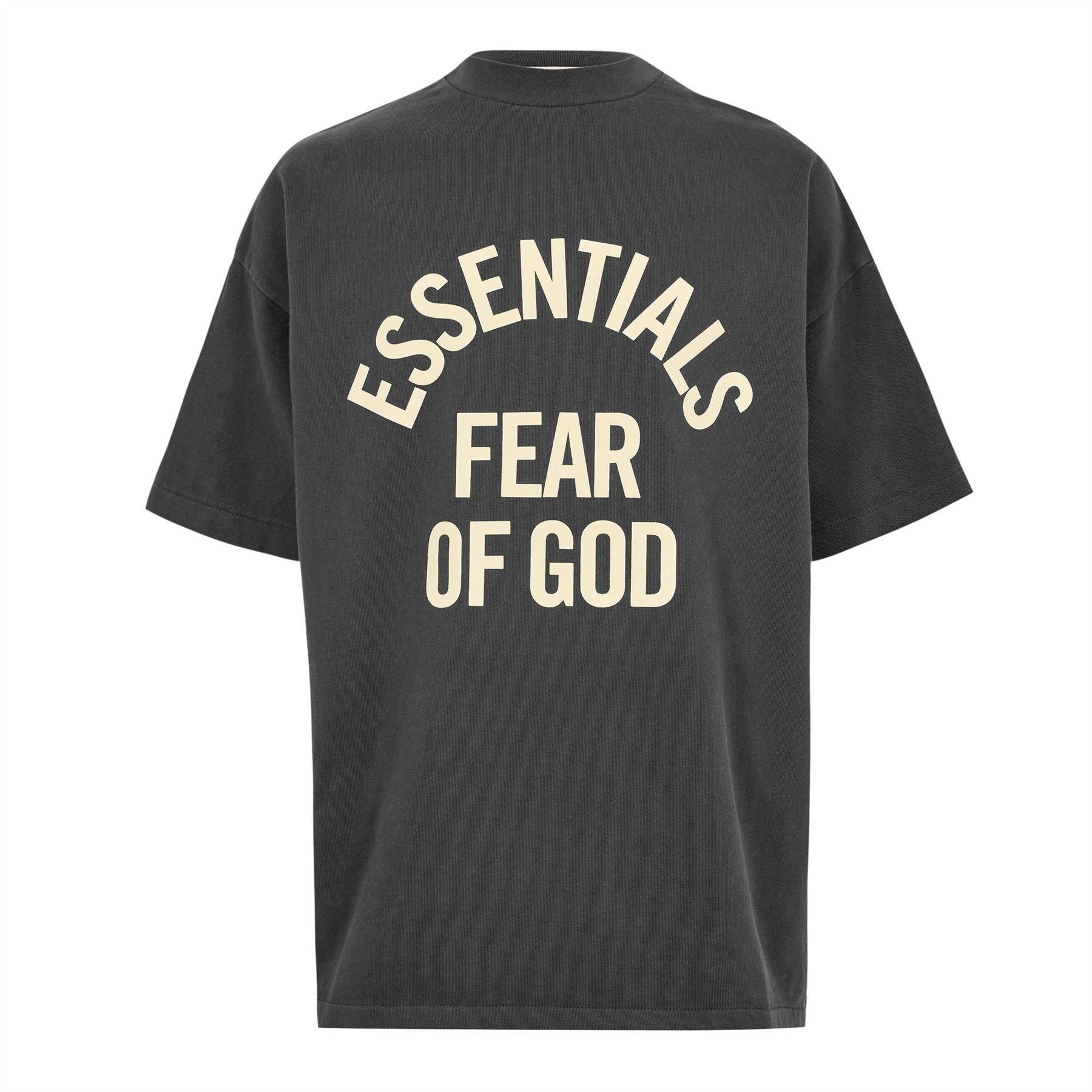 Black - Front - Fear Of God Essentials Mens Oversized T-Shirt