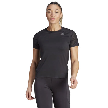 Black - Side - Adidas Womens-Ladies Adizero T-Shirt