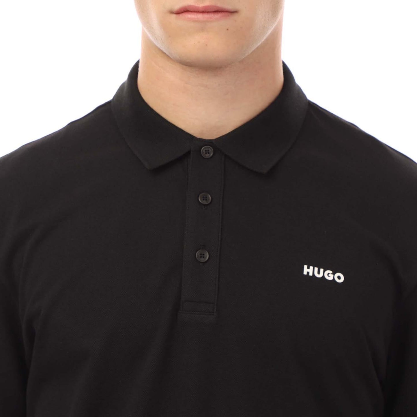 Black - Side - Hugo Mens Donos222 Polo Shirt
