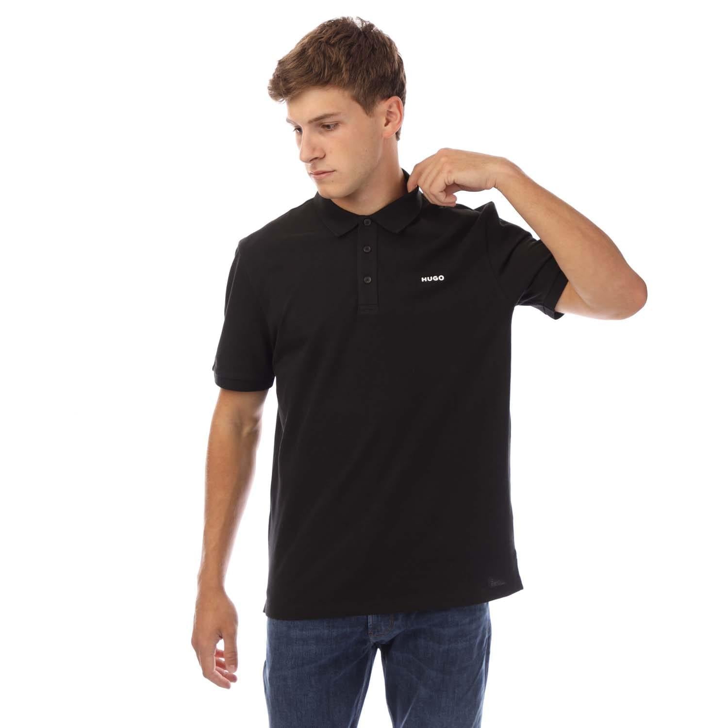 Black - Front - Hugo Mens Donos222 Polo Shirt