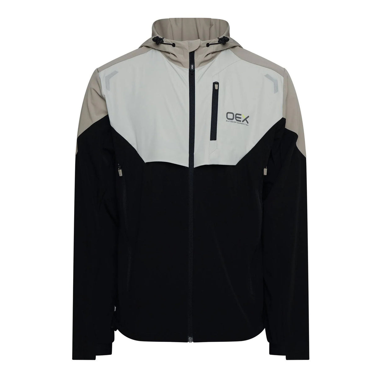 Black - Front - OEX Mens Colour Block Track Jacket