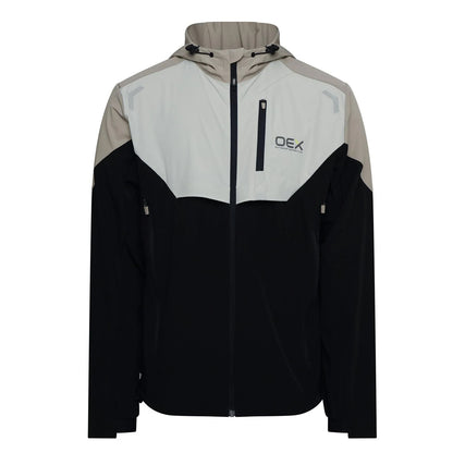 Black - Front - OEX Mens Colour Block Track Jacket