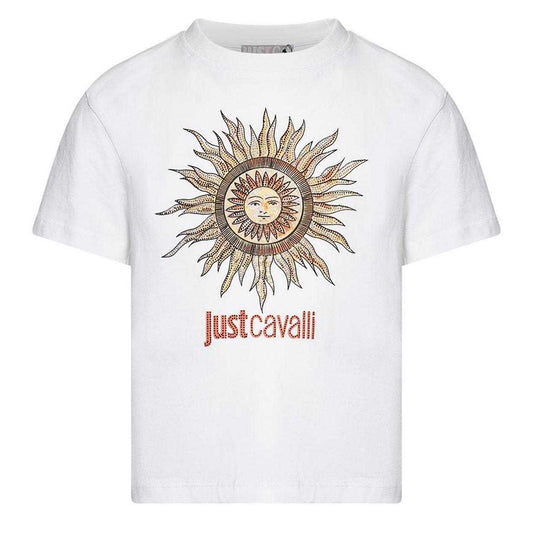 White - Front - Roberto Cavalli Childrens-Kids Graphic Print T-Shirt