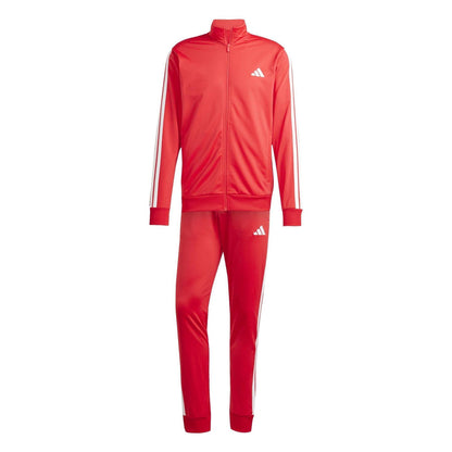 Ruby Red-White - Front - Adidas Mens 3-Stripe Colourblock Relaxed Fit Tracksuit