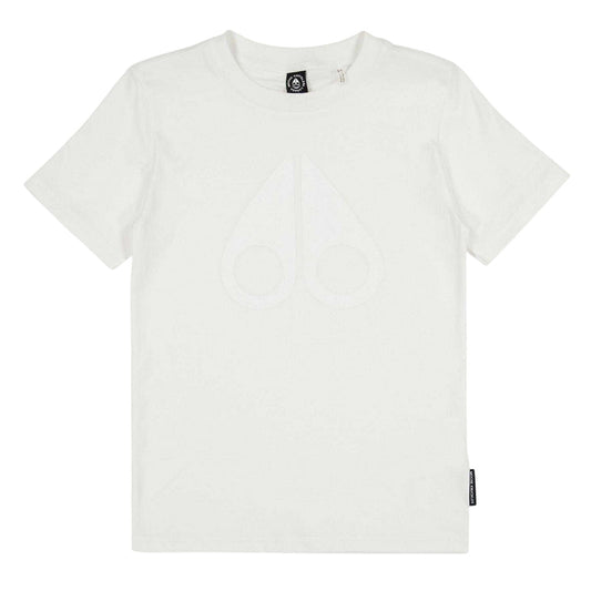 White - Front - Moose Knuckles Childrens-Kids Chamblee T-Shirt