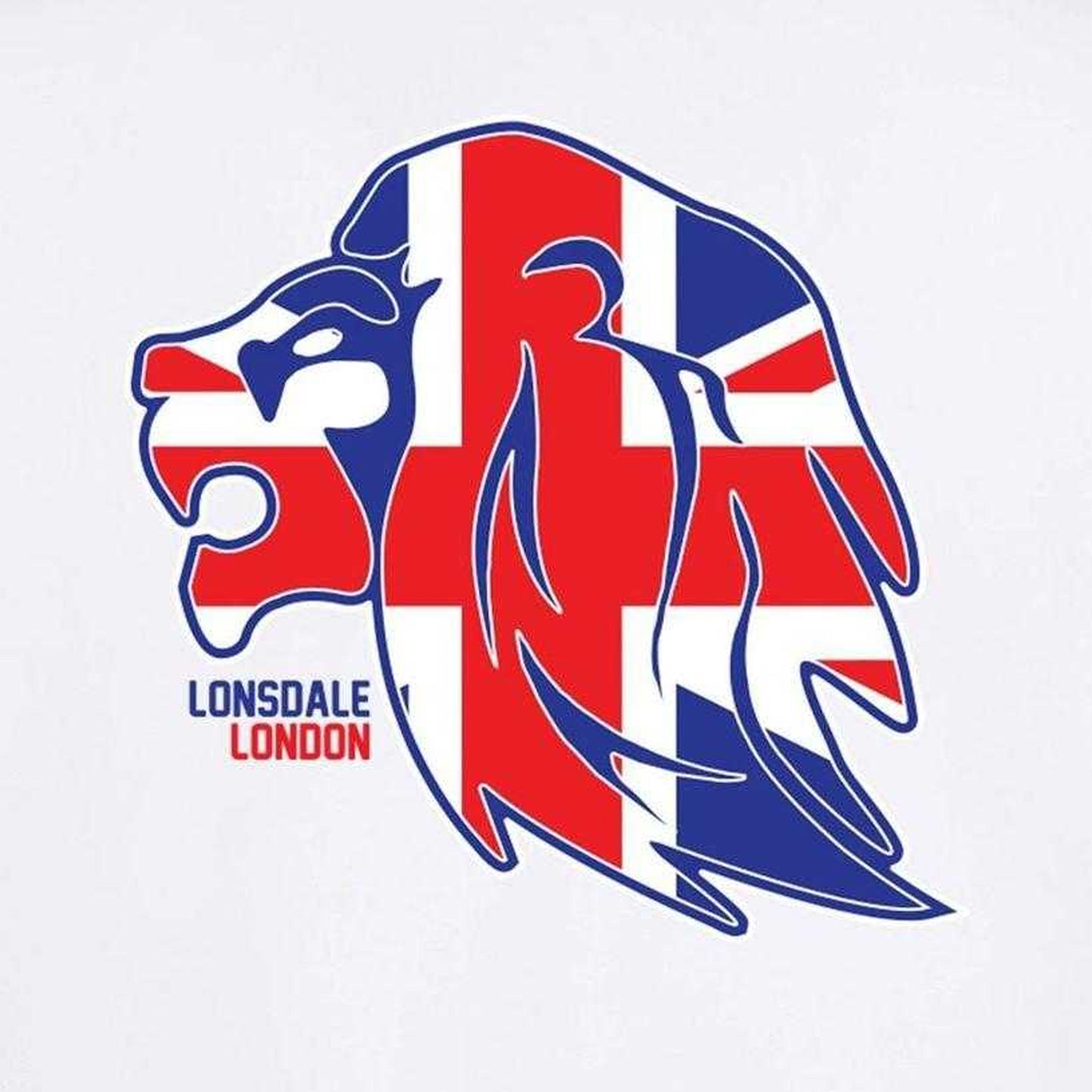 White - Side - Lonsdale Mens Lion Face Relaxed Fit T-Shirt