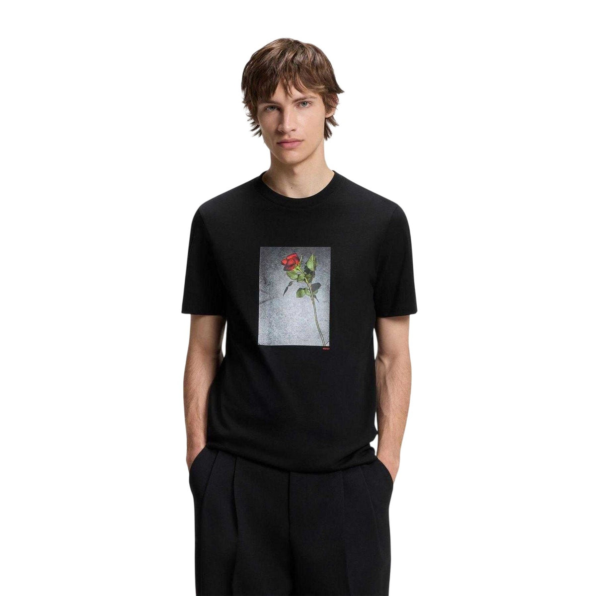 Black - Lifestyle - Hugo Mens Rose T-Shirt