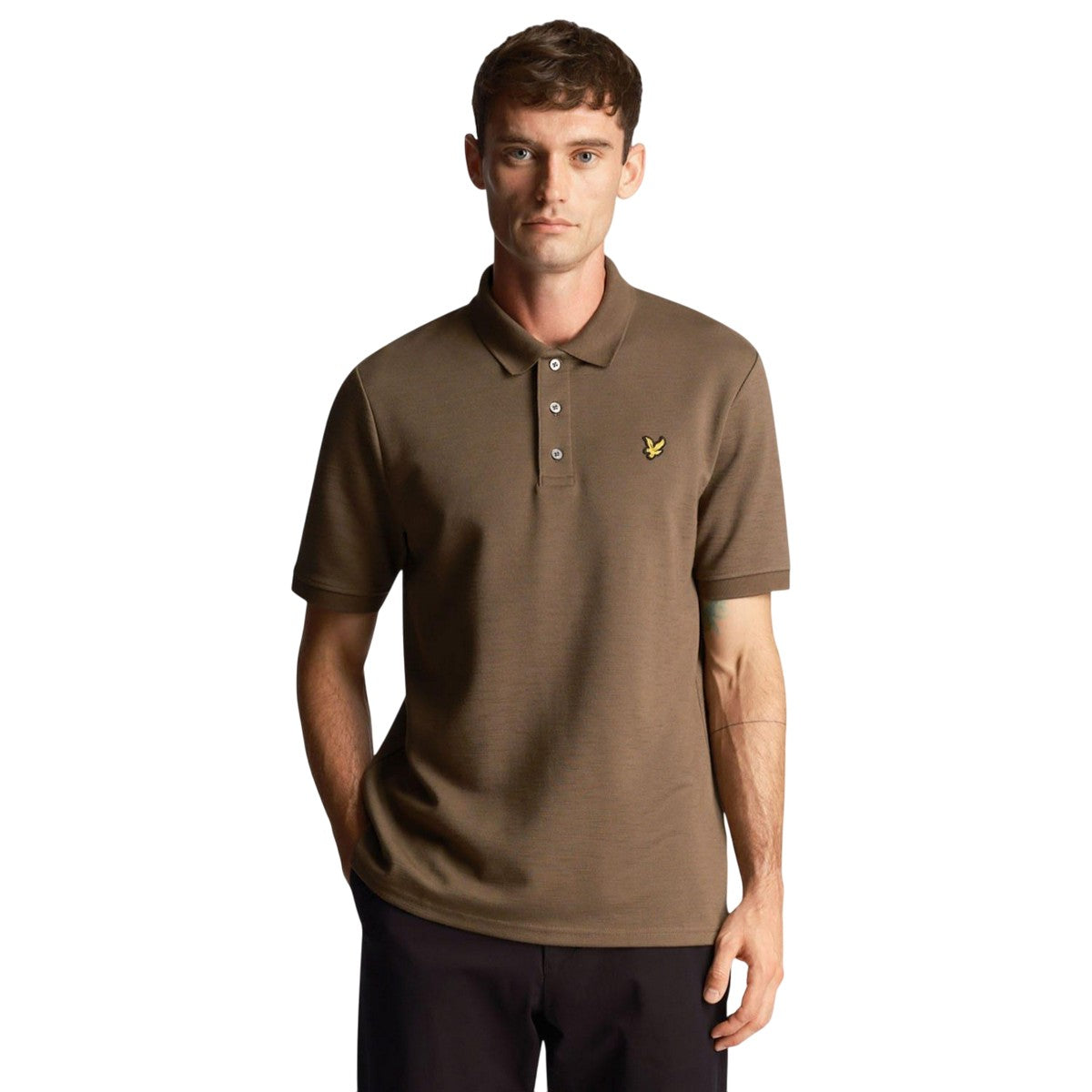 Olive - Lifestyle - Lyle & Scott Mens Slub Chunky Polo Shirt