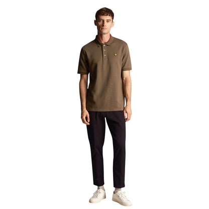 Olive - Pack Shot - Lyle & Scott Mens Slub Chunky Polo Shirt