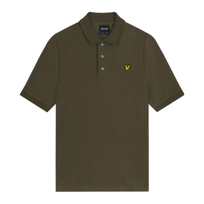 Olive - Front - Lyle & Scott Mens Slub Chunky Polo Shirt