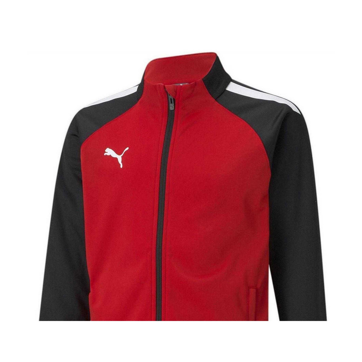 Red-Black - Side - Puma Childrens-Kids Team Liga Training Tracksuit Top