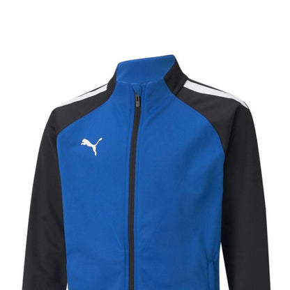 Blue - Side - Puma Childrens-Kids Team Liga Training Tracksuit Top