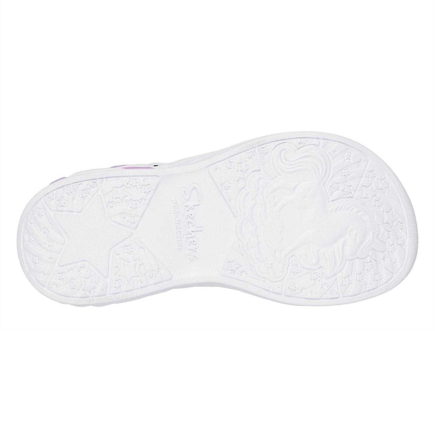 Pink - Back - Skechers Girls Unicorn Flashing Lights Flat Sandals