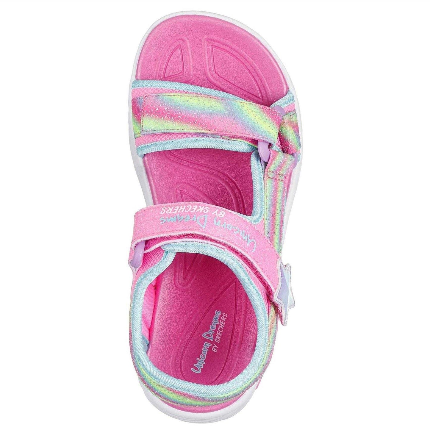 Pink - Lifestyle - Skechers Girls Unicorn Flashing Lights Flat Sandals