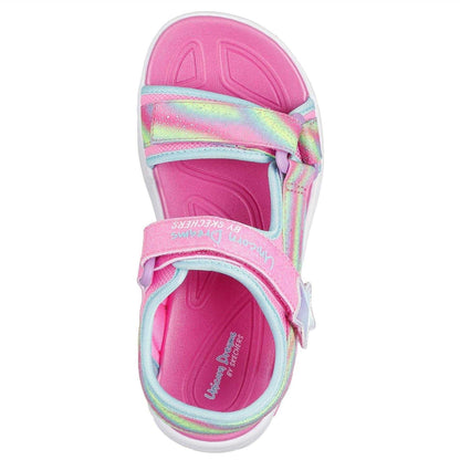 Pink - Lifestyle - Skechers Girls Unicorn Flashing Lights Flat Sandals