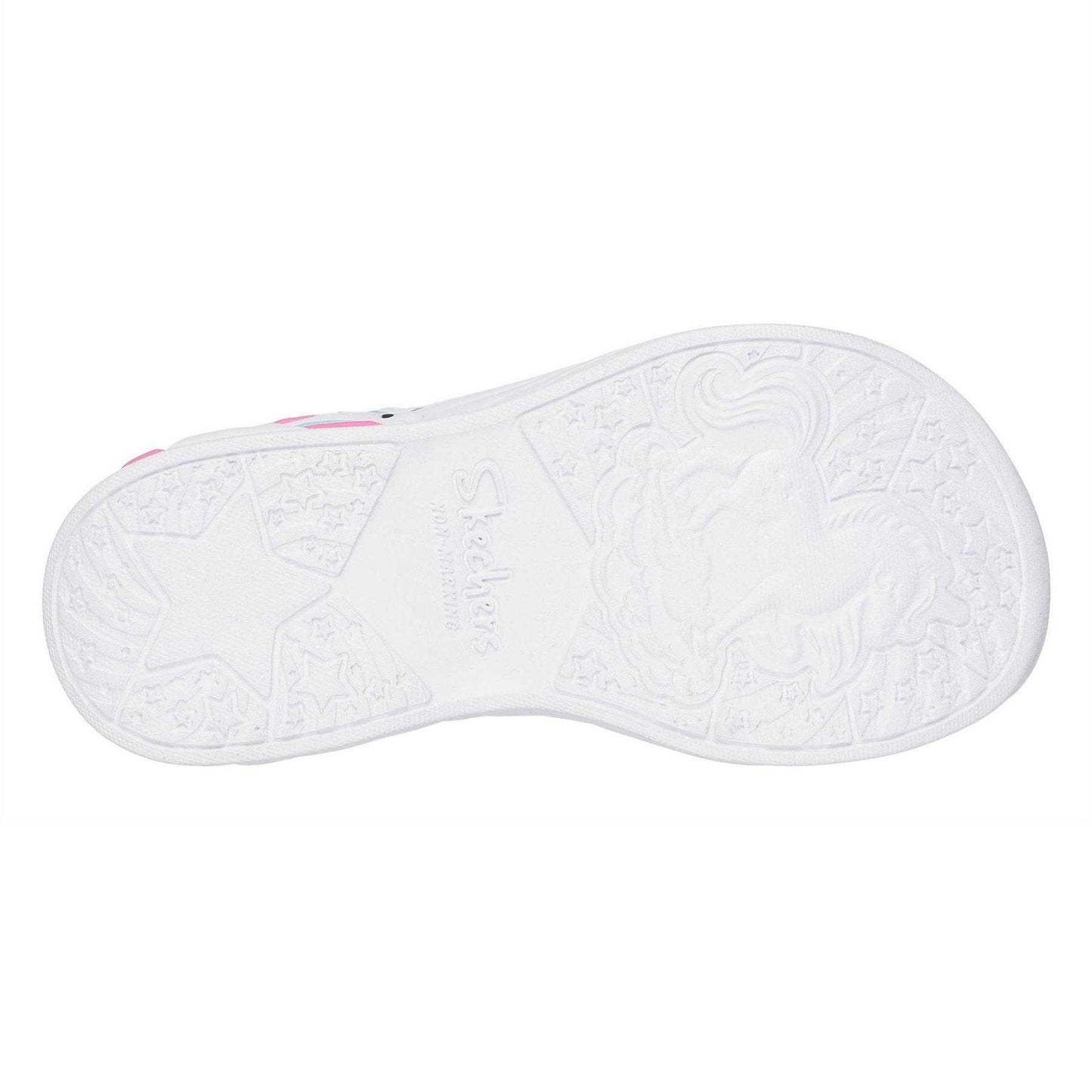 Lavender - Back - Skechers Girls Unicorn Flashing Lights Flat Sandals