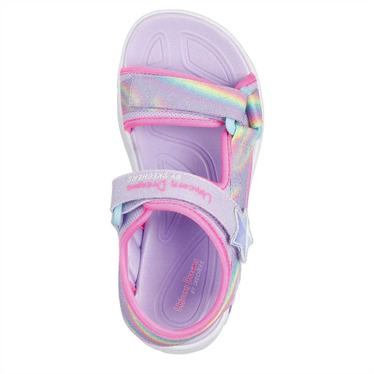 Lavender - Lifestyle - Skechers Girls Unicorn Flashing Lights Flat Sandals