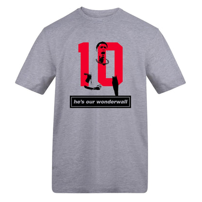 Grey - Front - AWD Unisex Adult Oasis X England Wonderwall T-Shirt