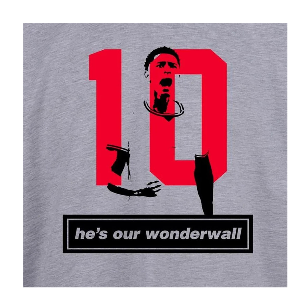 Grey - Side - AWD Unisex Adult Oasis X England Wonderwall T-Shirt