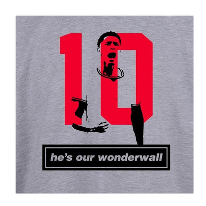 Grey - Side - AWD Unisex Adult Oasis X England Wonderwall T-Shirt