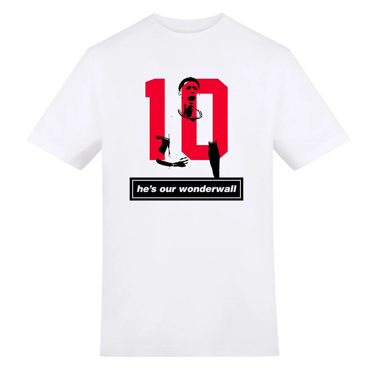 White - Front - AWD Unisex Adult Oasis X England Wonderwall T-Shirt