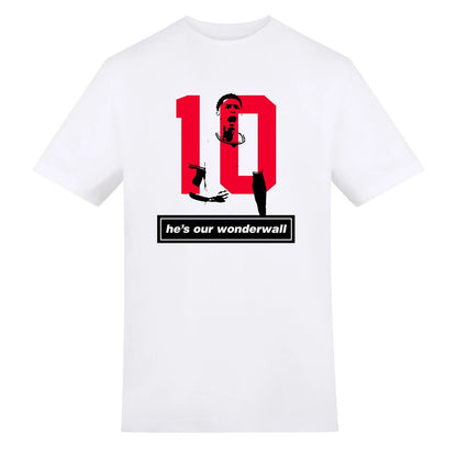 White - Front - AWD Unisex Adult Oasis X England Wonderwall T-Shirt