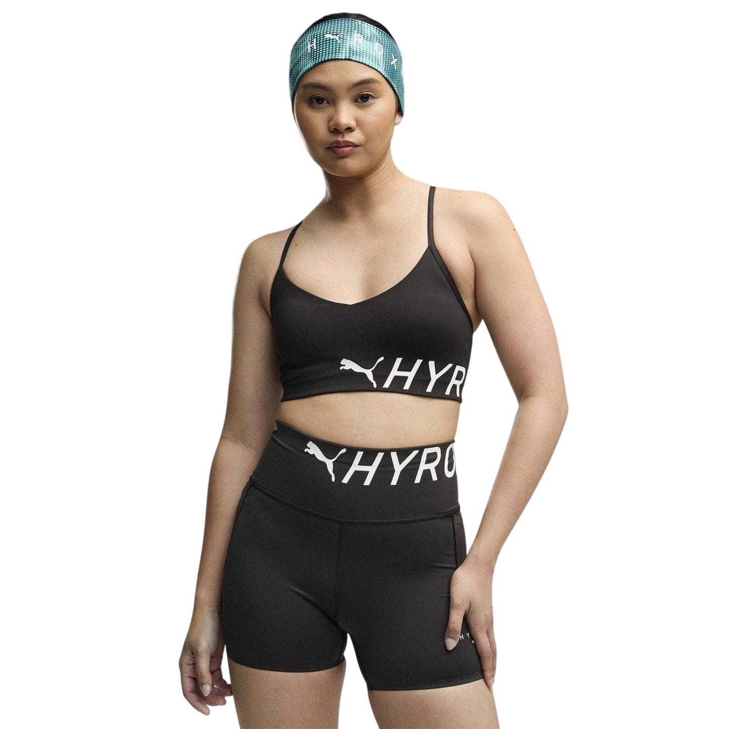 Black - Side - Puma Womens-Ladies Hyrox Medium Impact Sports Bra