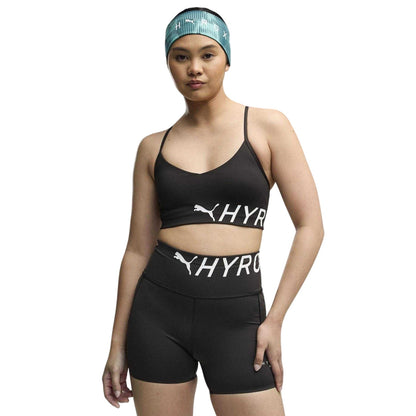 Black - Side - Puma Womens-Ladies Hyrox Medium Impact Sports Bra