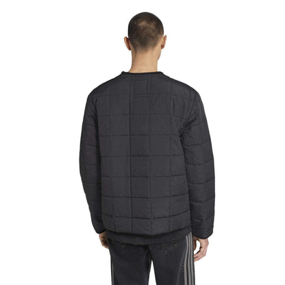 Black - Back - Adidas Mens Quilted Padded Jacket