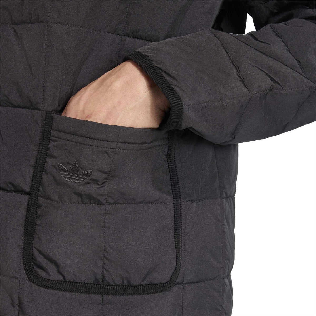 Black - Lifestyle - Adidas Mens Quilted Padded Jacket