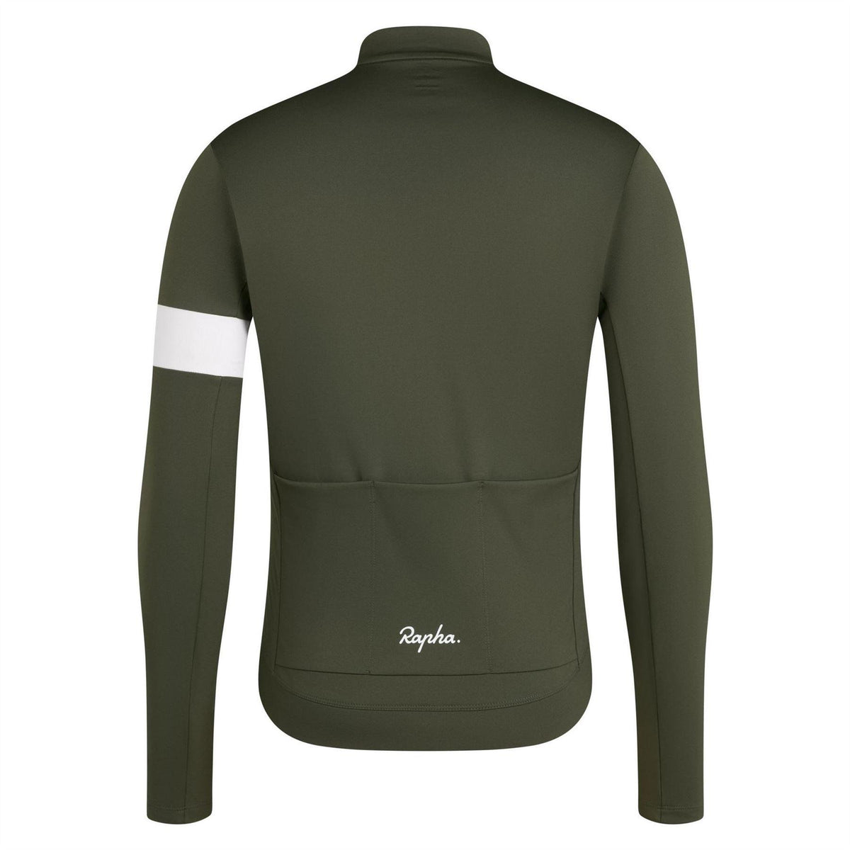 Dark Green - Back - Rapha Mens Thermal Long-Sleeved Jersey