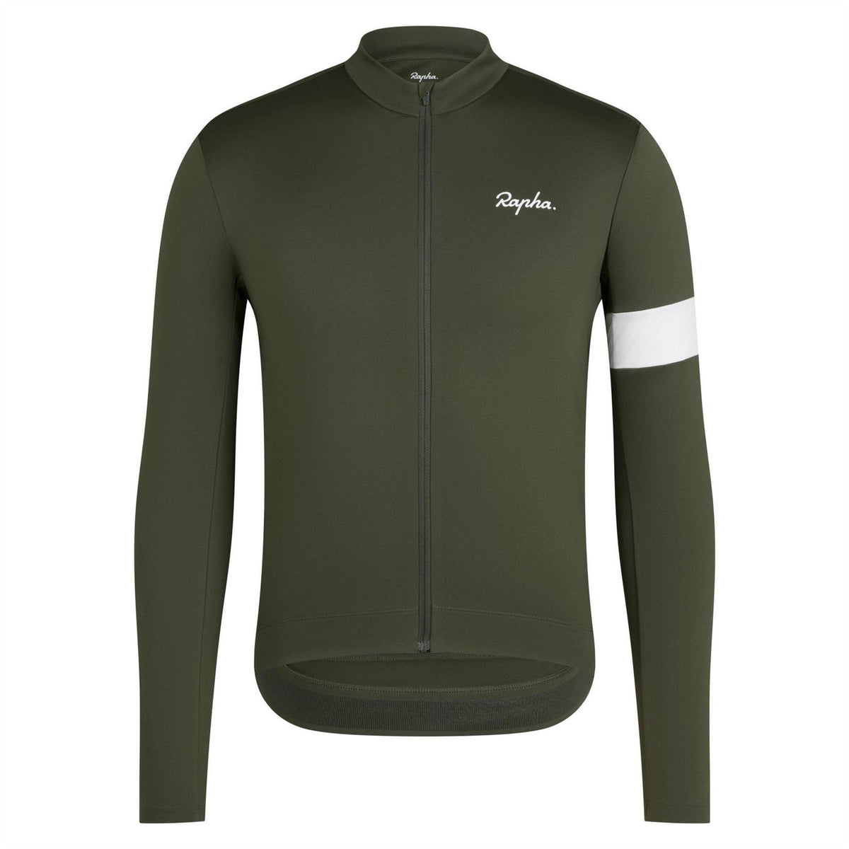 Dark Green - Front - Rapha Mens Thermal Long-Sleeved Jersey
