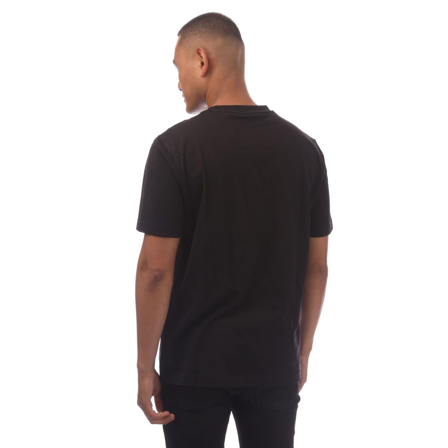 Black - Back - Hugo Boss Mens Artwork Logo Regular T-Shirt