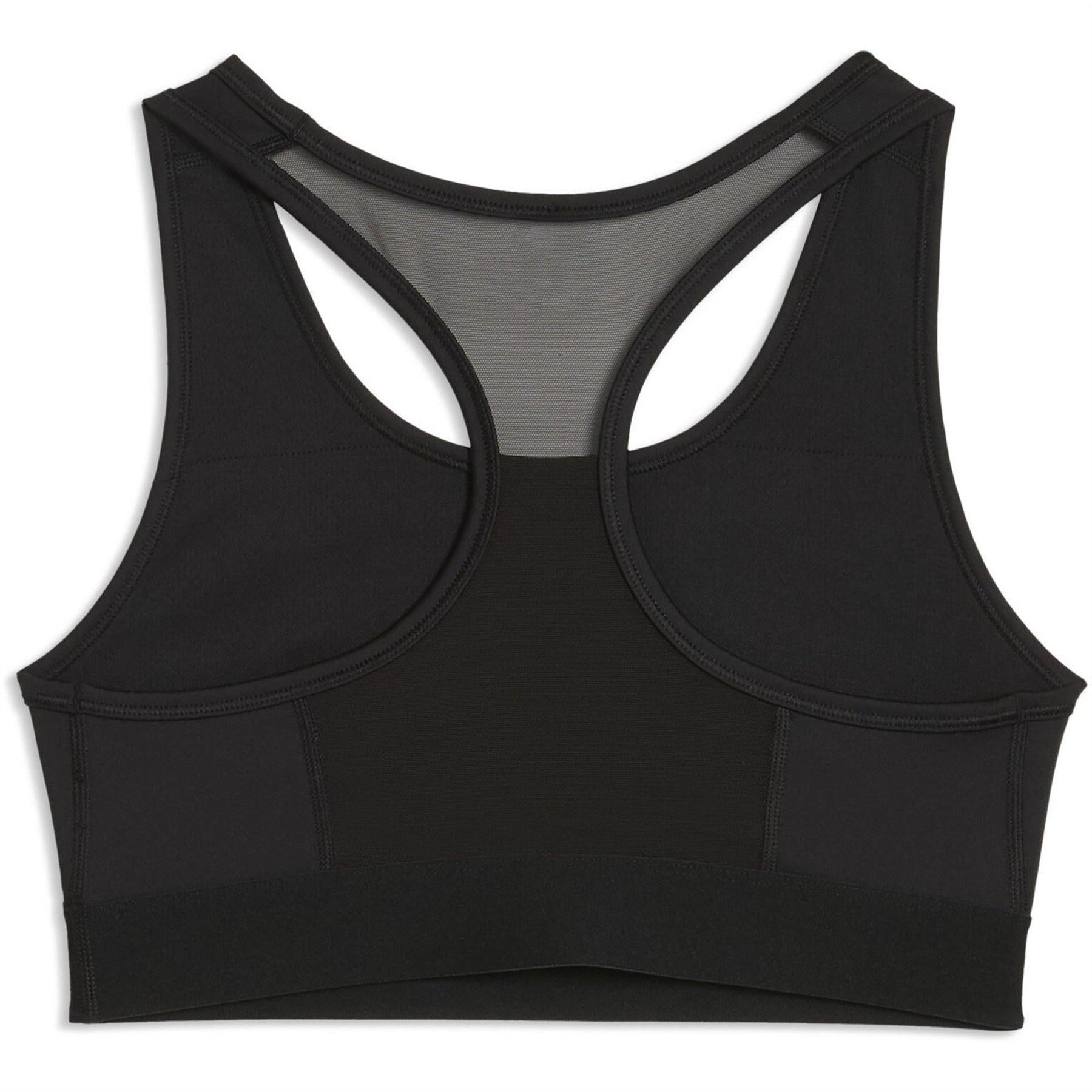 Black - Back - Puma Womens-Ladies Hyrox Logo Sports Bra