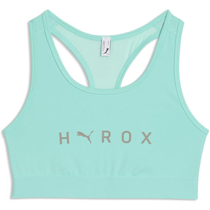 Mint - Front - Puma Womens-Ladies Hyrox Logo Sports Bra
