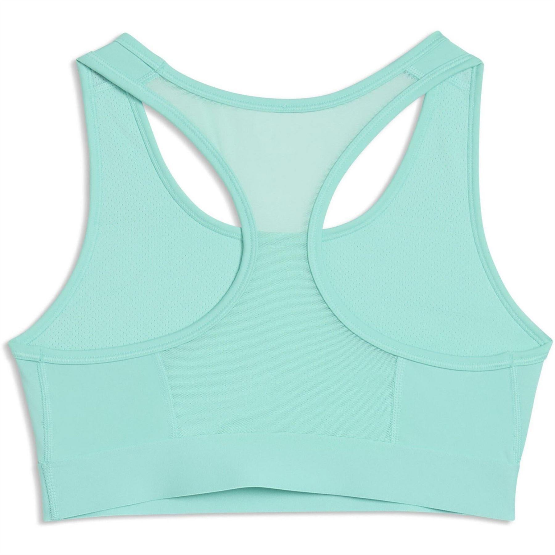 Mint - Back - Puma Womens-Ladies Hyrox Logo Sports Bra