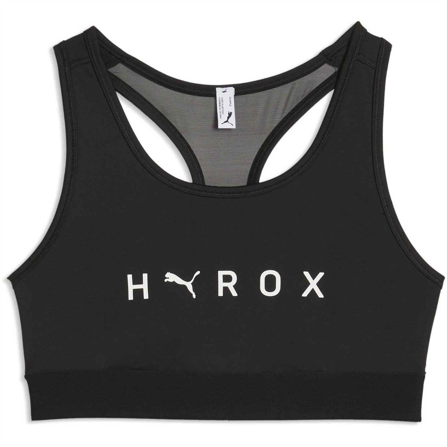 Black - Front - Puma Womens-Ladies Hyrox Logo Sports Bra