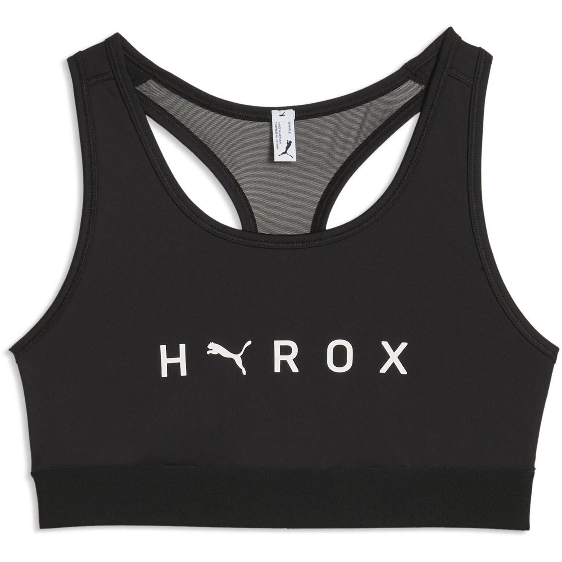 Black - Front - Puma Womens-Ladies Hyrox Logo Sports Bra