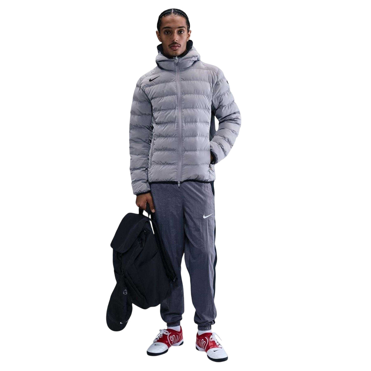 Particle Grey - Pack Shot - Nike Mens Plain Zip Pocket Puffer Jacket