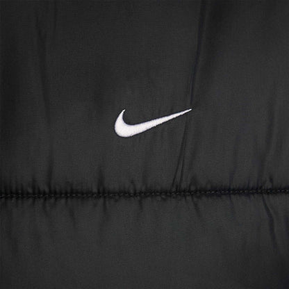 Black-White - Side - Nike Womens-Ladies Swoosh Hooded Puffer Jacket